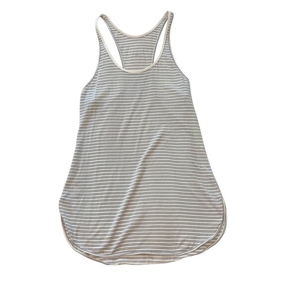 Lululemon Gray and White Striped Racerback Tank Top - Picture 1 of 5